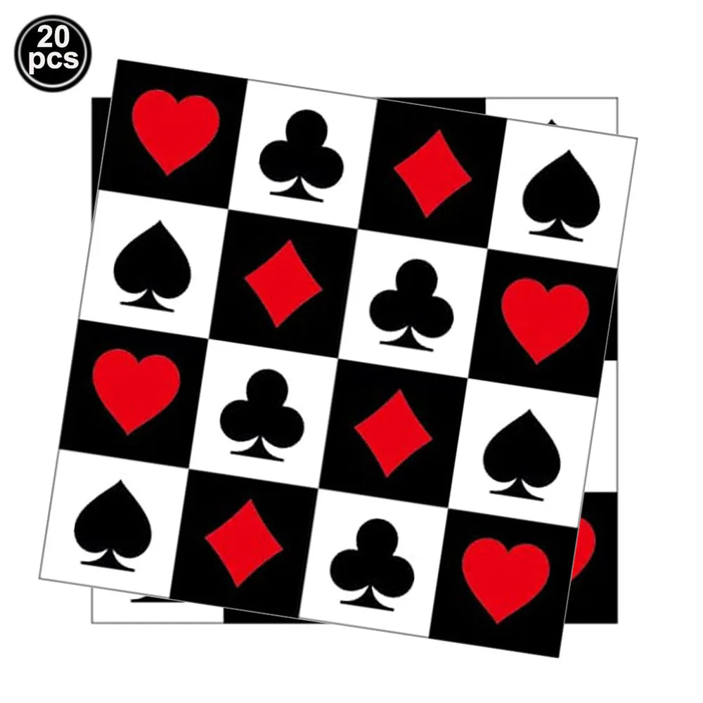 Casino Themed Party Tableware Poker Party Paper Plates Napkins Plates Cups for Adults Las Vegas Casino Themed Party Decorations
