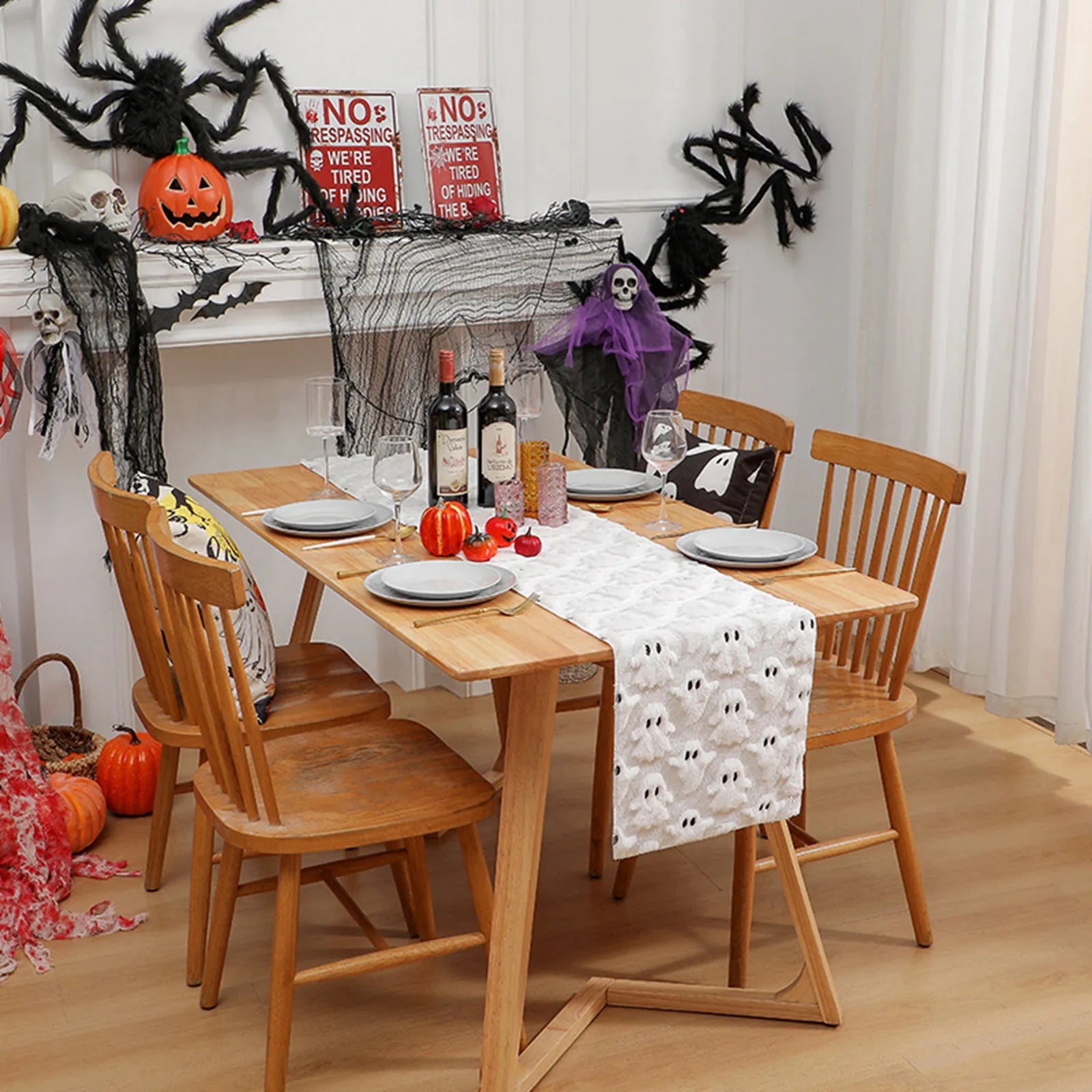 Halloween Theme Ghost Tablecloth Creative Home Kitchen Printed Tablecloth Party Atmosphere Decoration supplies Holiday Gift