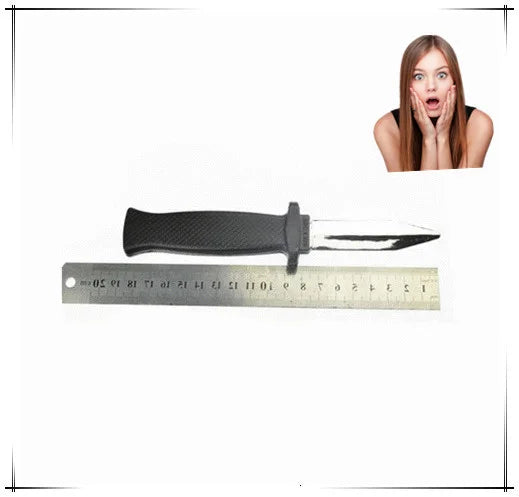 Halloween whole man simulation dagger Funny props Touching people telescopic bayonet sliding leaf prank child toy gadget