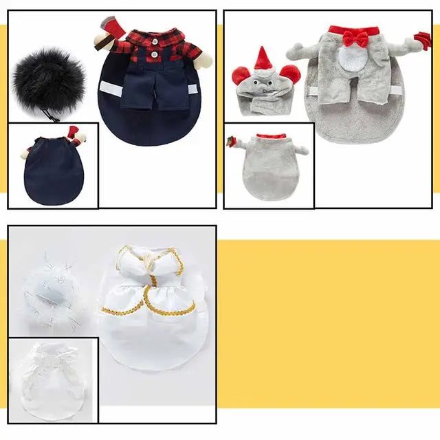 Halloween Pet Costume With Hat Dogs And Cat Cute & Funny Dress-Up Outfit For Party Cosplay Holiday Photos Puppy Kitten Clothing