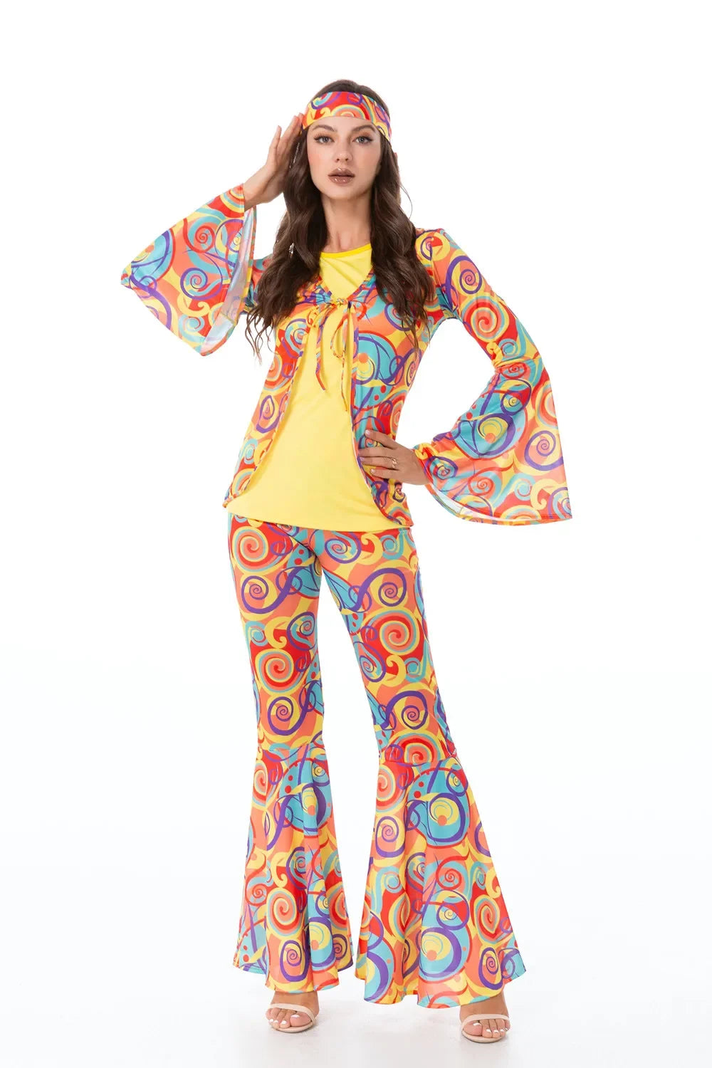 Halloween Costumes Men Women Retro 80s Hippie Costume Disco Hip-Hop Couples Cosplay Carnival Party Fancy Dress Up for Adult