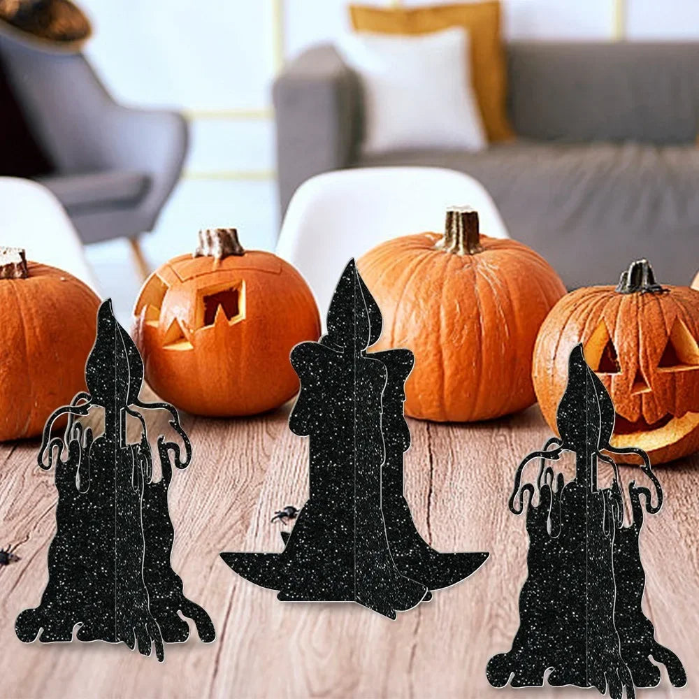 Halloween Decoration 3D Ornament Halloween Party Decoration Candlestick Ornament Ghost House Table Arrangement