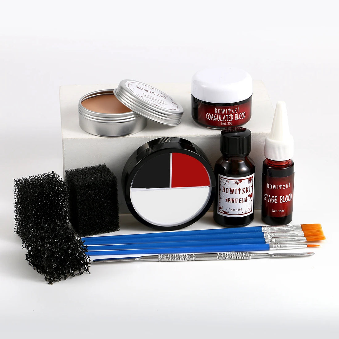 Halloween SFX Makeup Kit Scar Wax Special Effect Makeup,Face Body Paint， Spirit Gum，Sponges，Spatula，Fake Blood