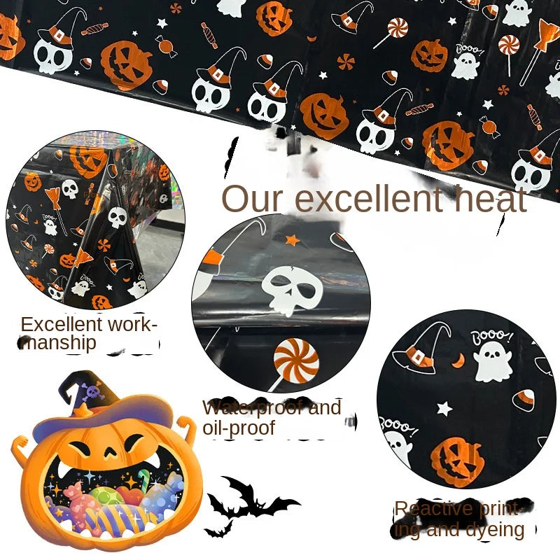 Halloween Party Decoration Rectangular Tablecloth Halloween Horror Party Supplies Bat Pumpkin Disposable Tablecloths Home Decor