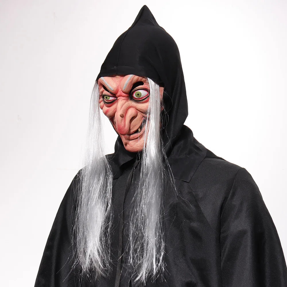 Halloween Horror Witch Mask Cosplay Ghost Face Joker Sorceress Old Nana Grandma Latex Helmet Haunted House Party Costume Props