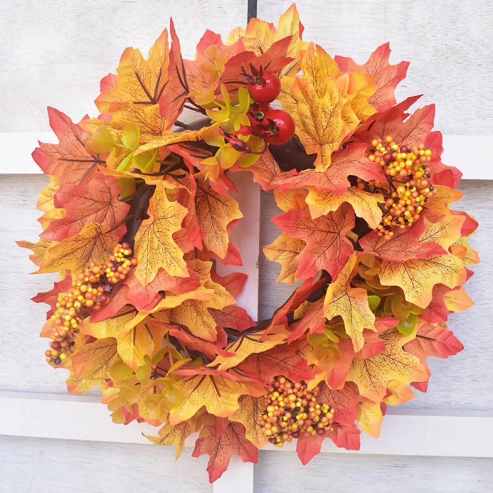 Halloween Decorations Festival Maple Leaf Wreath Pumpkin Wreath Thanksgiving Door Berry Pomegranate Patchwork Ornaments