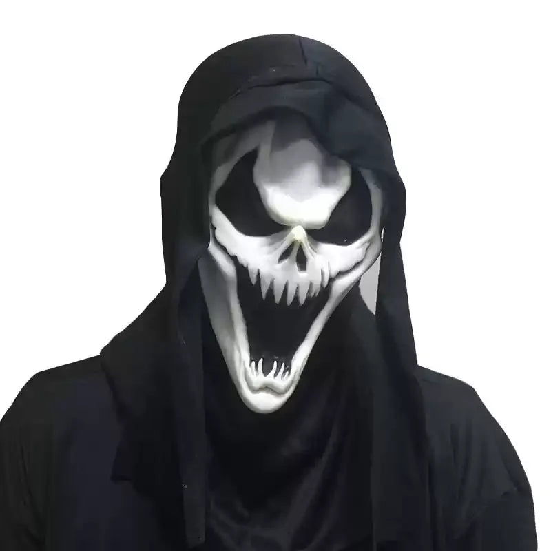 Halloween Ghost Face Mask Horror Death Scream DIY White Shriek Mask Grimace Holiday Dress Up Prank Holiday Halloween Decor Gift
