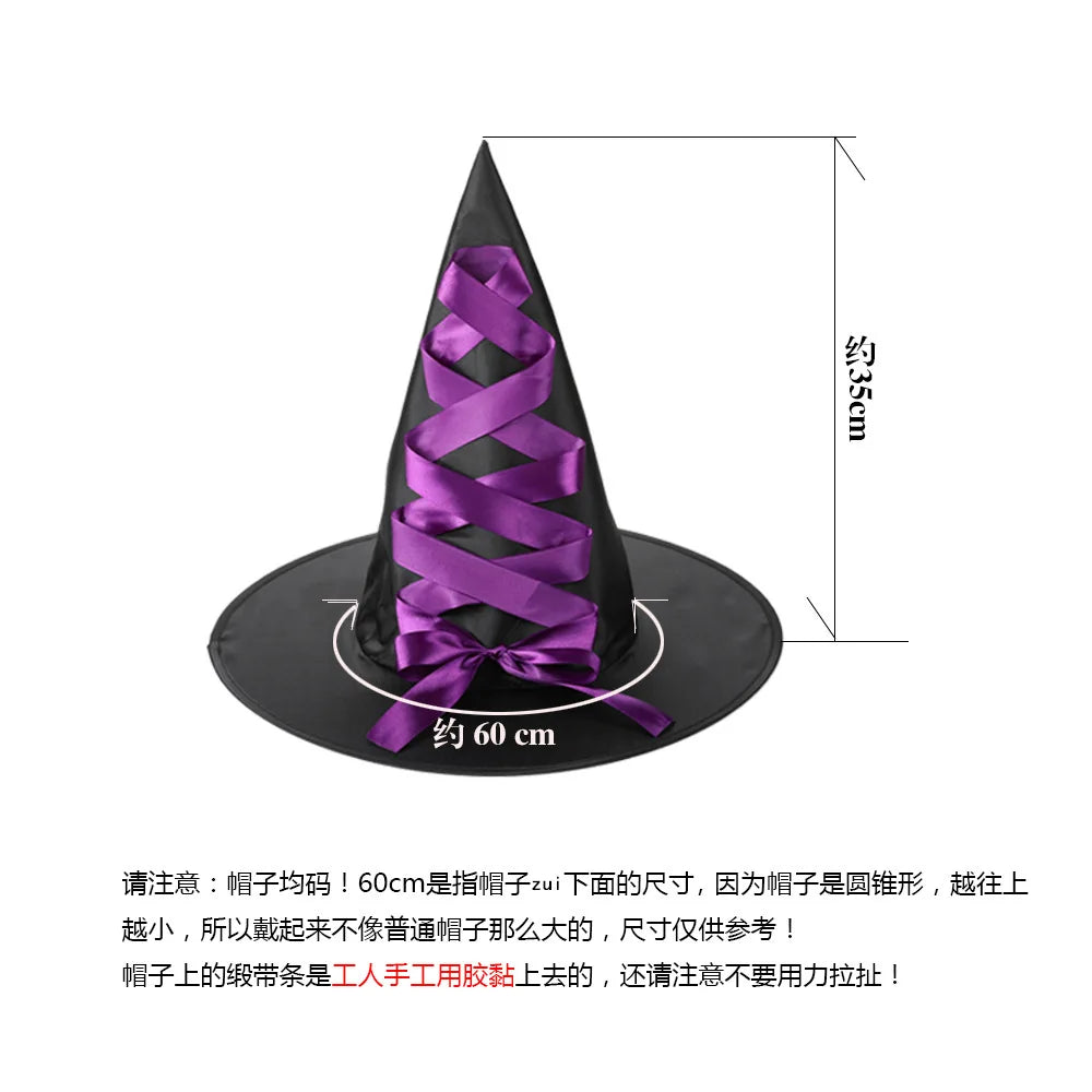Halloween Costume for Kids Girls Witch Cosplay Tutu Knee Dress with Hat Broom Children Carnival Vestidos Fancy Clothes New