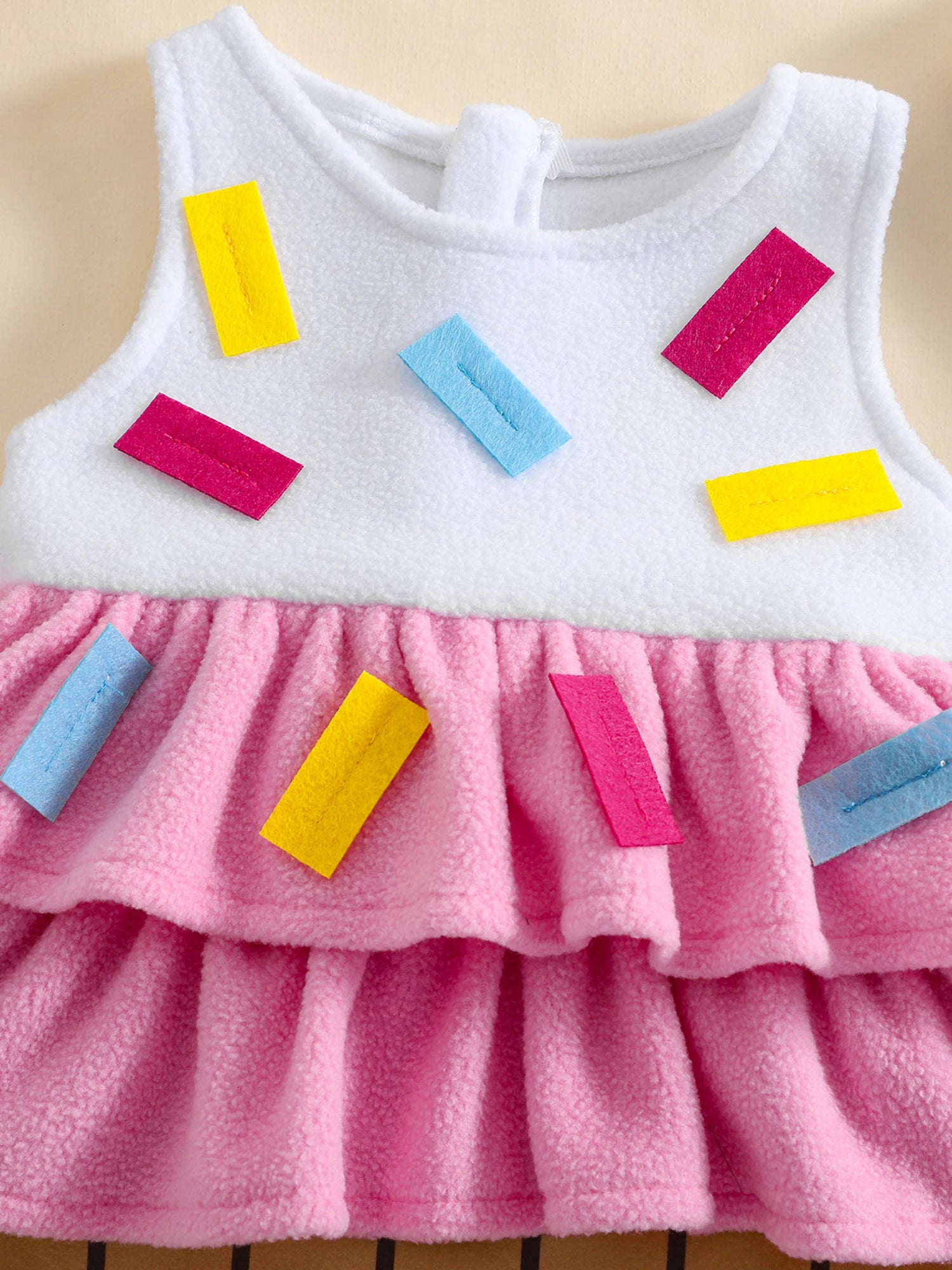 Toddler Baby Ice Cream Costume Dress and Cap 2 Pcs Set Cute Cupcake Costume for Halloween Party