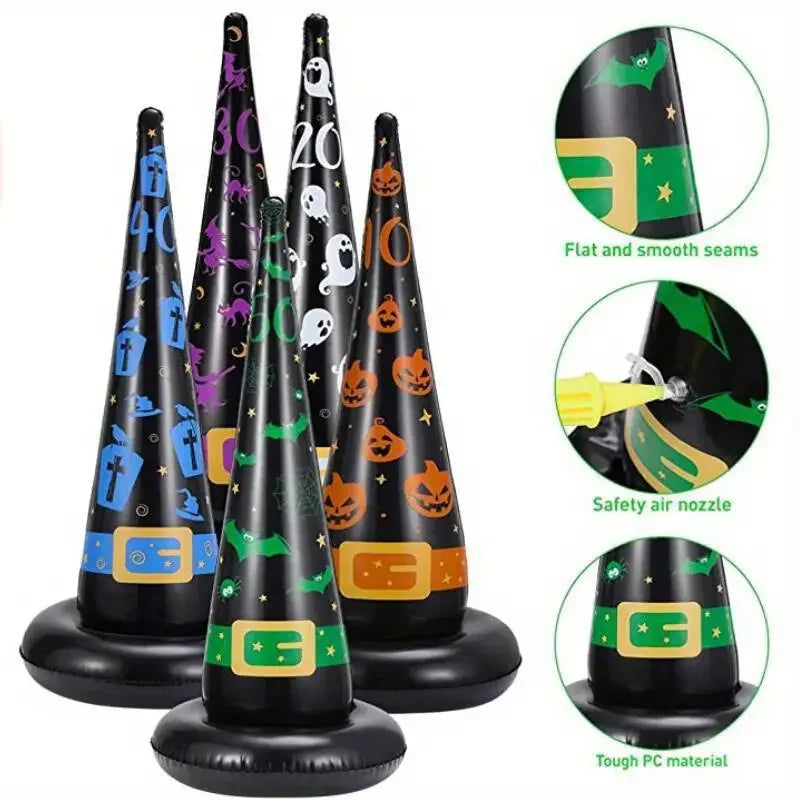 Halloween ring toss game set with inflatable witch hat - the perfect choice for indoor and outdoor parties