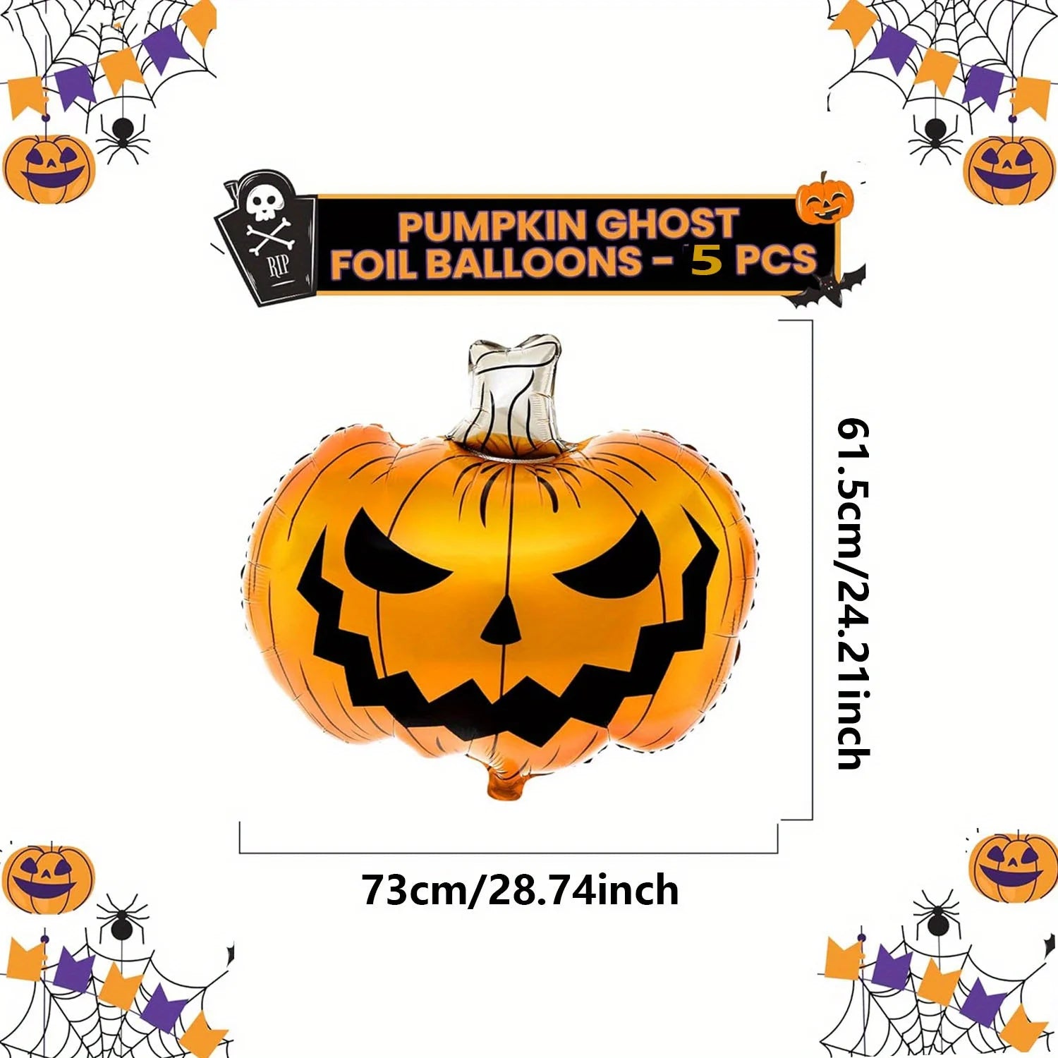 Happy Halloween Balloons Letters Scary Pumpkin Balloons Spooky Pumpkin Foil Balloons for Halloween Party Festival Decorations