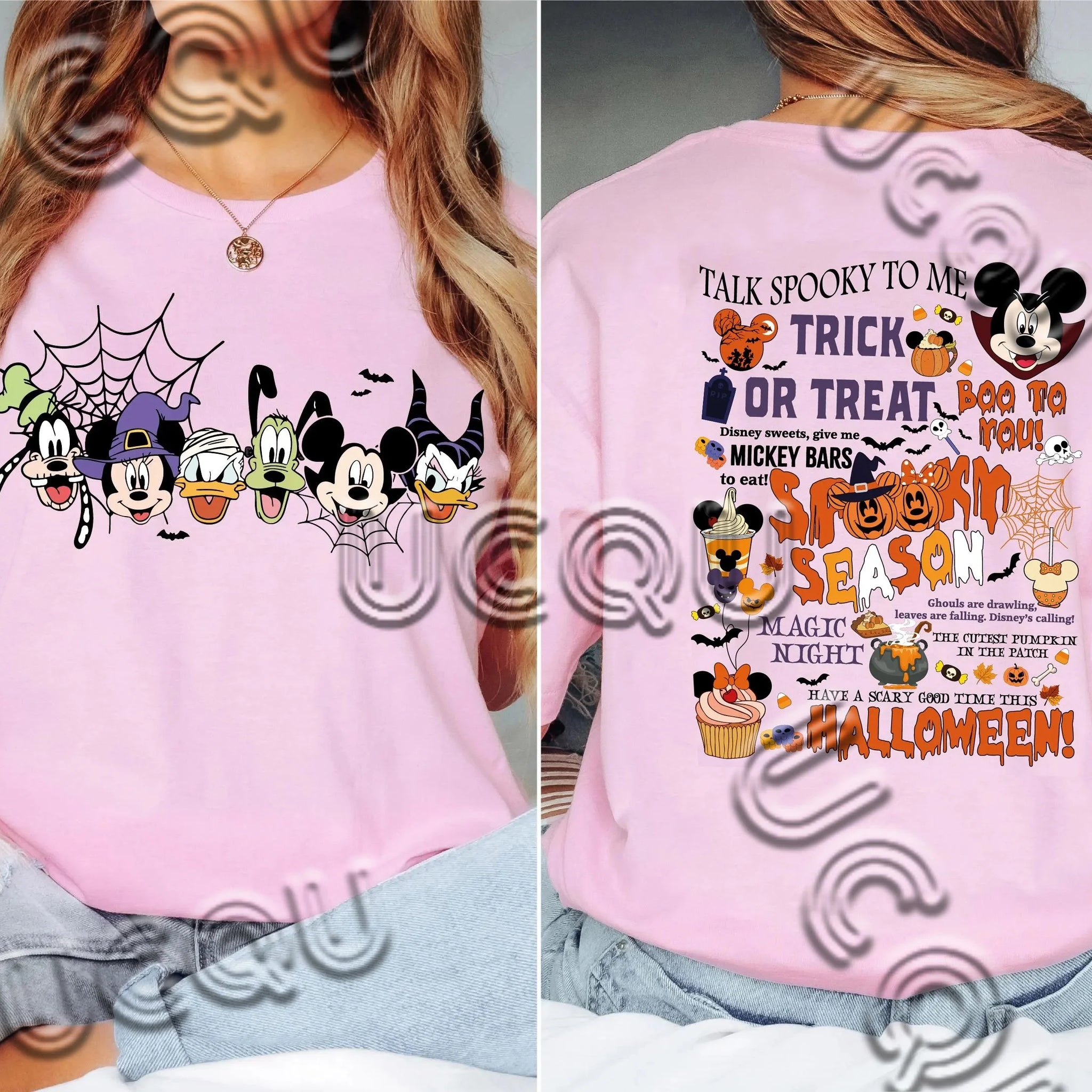 Trick Or Treat  Mickey And Friends Halloween T-Shirt Trip Women's Short Sleeve  Pumpkin Season Tees Tops