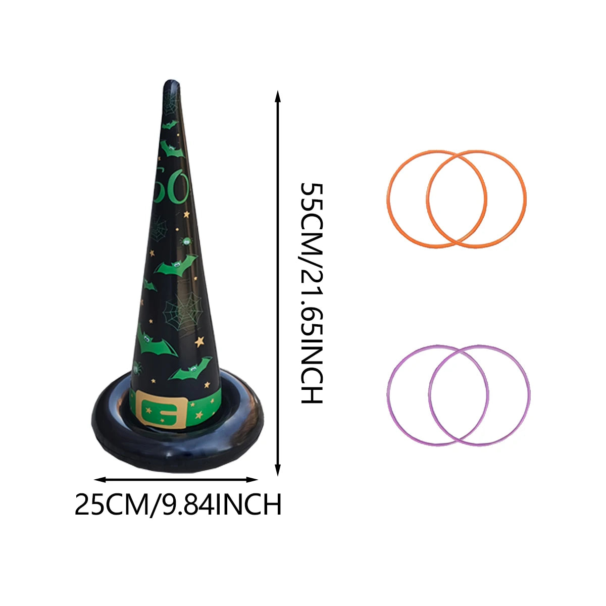 Halloween ring toss game set with inflatable witch hat - the perfect choice for indoor and outdoor parties