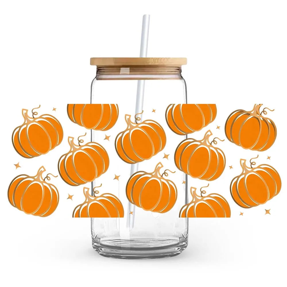 Halloween  Pumpkin Special Festival Decoration UV DTF Cup Wrap Film Self-adhesive Durable UV Crystal Stickers