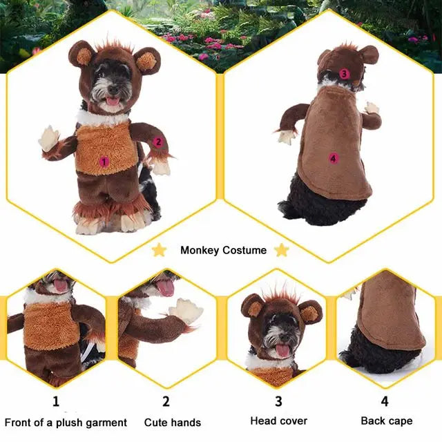 Halloween Pet Costume With Hat Dogs And Cat Cute & Funny Dress-Up Outfit For Party Cosplay Holiday Photos Puppy Kitten Clothing