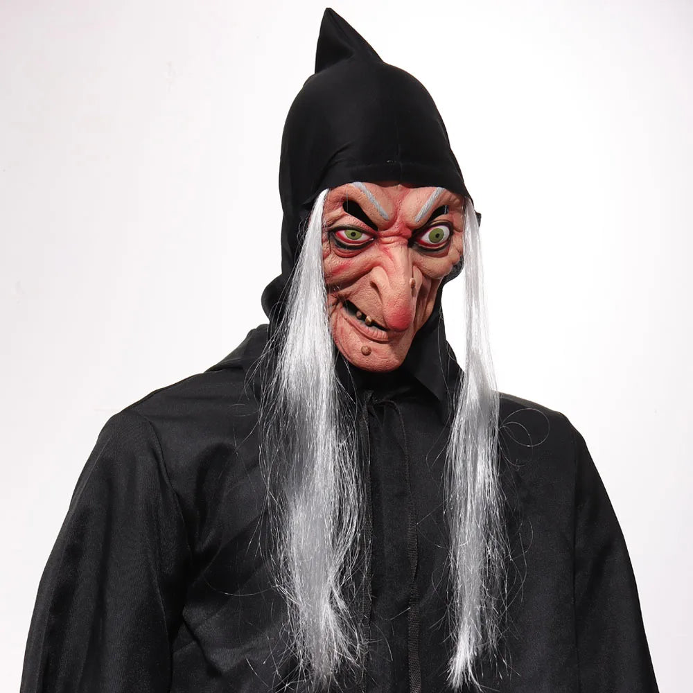 Halloween Horror Witch Mask Cosplay Ghost Face Joker Sorceress Old Nana Grandma Latex Helmet Haunted House Party Costume Props