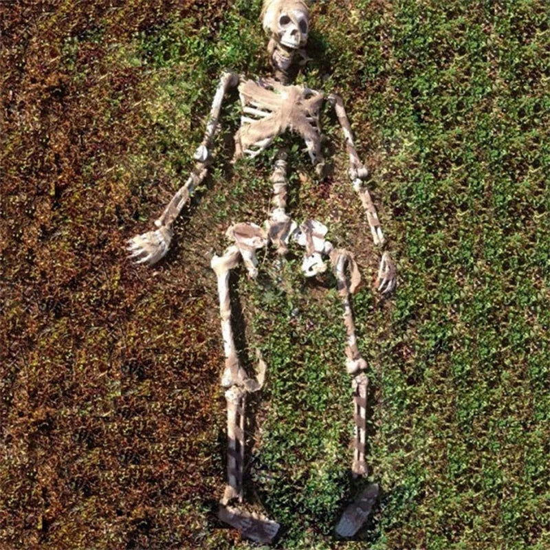 Halloween Skeleton Bones Simulation Plastic White Bone Decoration Set For Haunted House Graveyard Scene Escape Room Party Props
