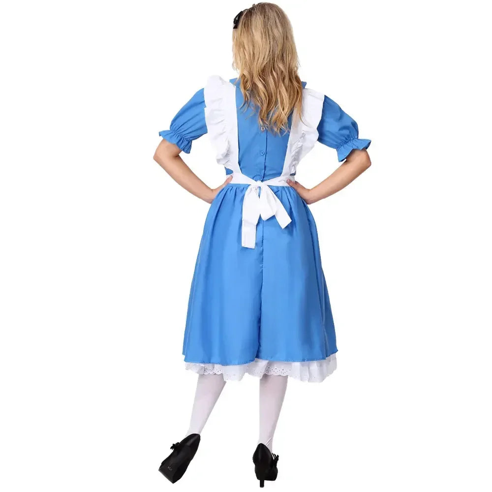 2025halloweenAlice in Wonderland Costume for Girls Kids Fantasias Maid Maid Cosplay Halloween Carnival Party Fancy Dress Up