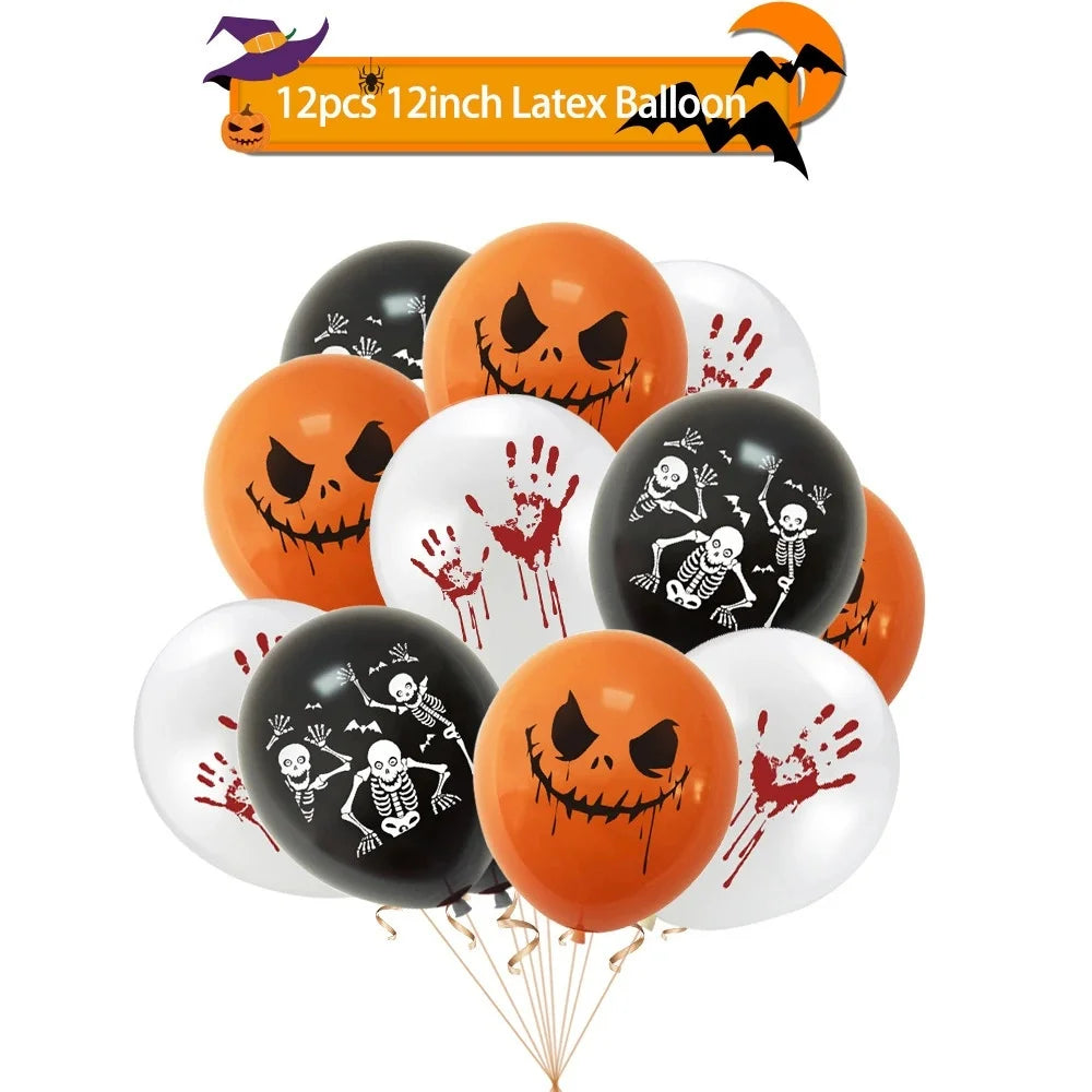 Halloween Balloons 12 Inch Black Orange White Pink Latex Balloon for Halloween Holiday Events Party Favors Supplies Decoration