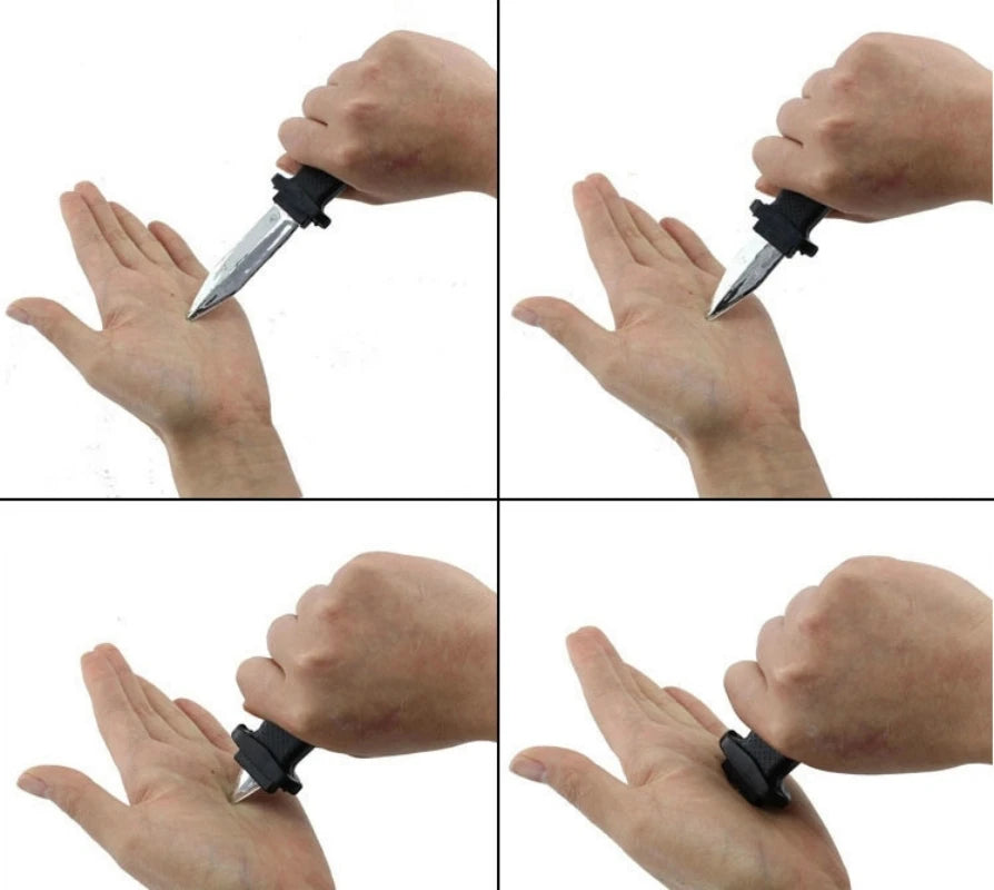 Halloween Trick People Simulation Dagger Funny Props Touching People Telescopic Bayonet Sliding Leaf Prank Child Toy Gadget