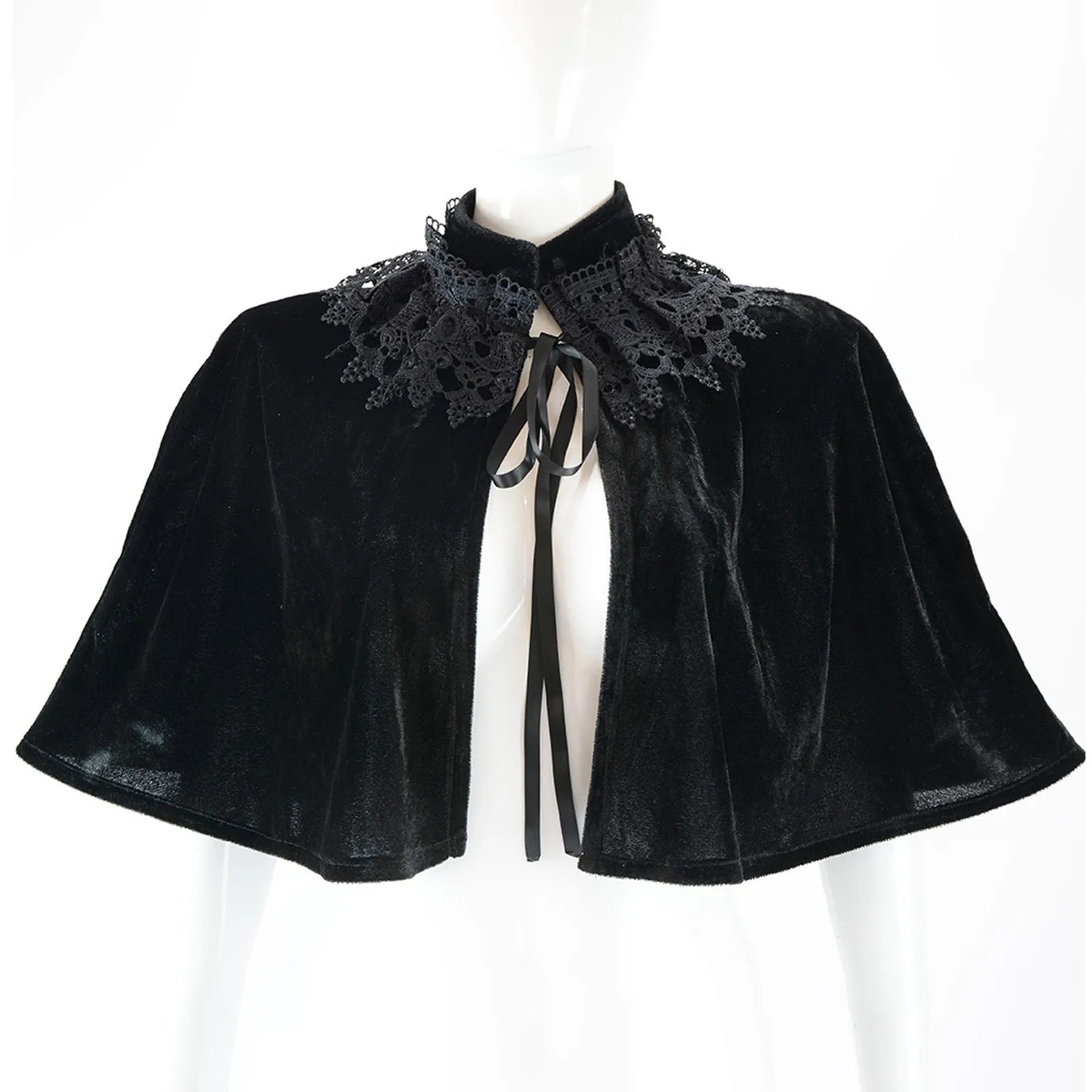 Halloween Costume Cosplay Party Larp Costume Black Cape Mantle Coat Wicca Robe Medieval Victorian Gown Elegant Costumes Adult