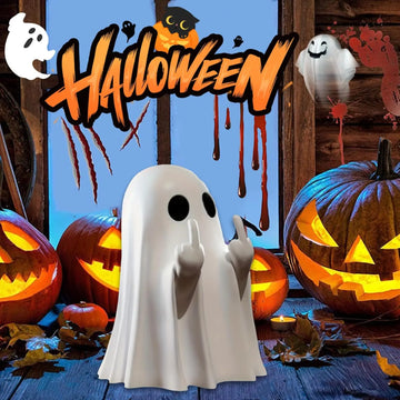 Halloween Cute Ghost Statue Creative  Crafts  Suitable For Party Scene   Home Living Room Bedroom Office Desktop Decoration ﻿