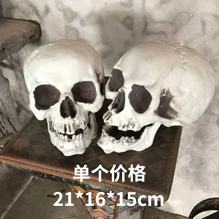 Halloween Skeleton Bones Simulation Plastic White Bone Decoration Set For Haunted House Graveyard Scene Escape Room Party Props