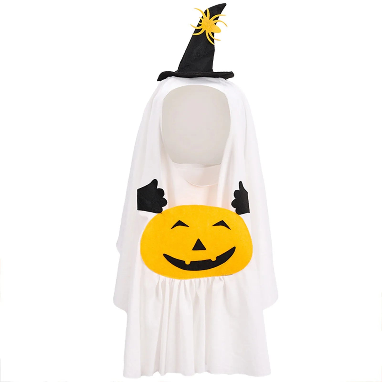 Adorable Ghost Pumpkin Pet Costume Halloween Theme Party Pet Cute Dress-Up Photo Props Decoration Soft Fabric Design Pet Clothes