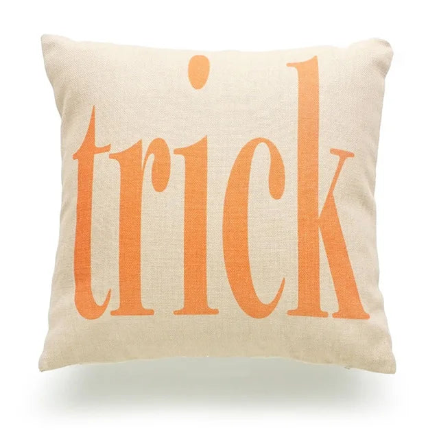 Halloween Pumpkin Witch Trick or Treat Pillowcase Decoration Linen Pillow Hug Pillowcase Halloween Home Decoration