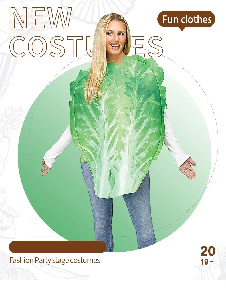 Halloween Costumes Vegetables Food Cosplay Eggs Tomatoes Bacon Meatloaf Cabbage Women Men Adult Christmasneedle-Fine Composi#1#W