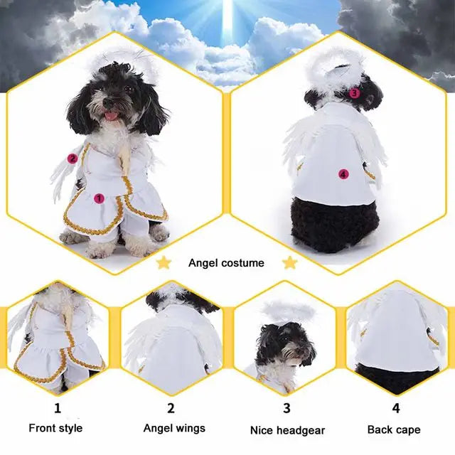 Halloween Pet Costume With Hat Dogs And Cat Cute & Funny Dress-Up Outfit For Party Cosplay Holiday Photos Puppy Kitten Clothing