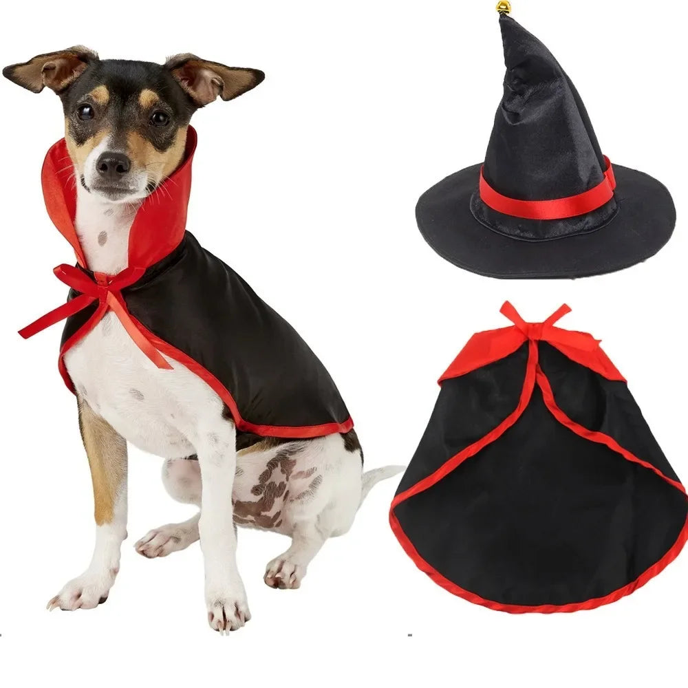 Halloween Pet Costume Pumpkin Cloak Hat Spooky Funny Animal Outfit for Cats Dogs Festival Party Cosplay Cute Clothing