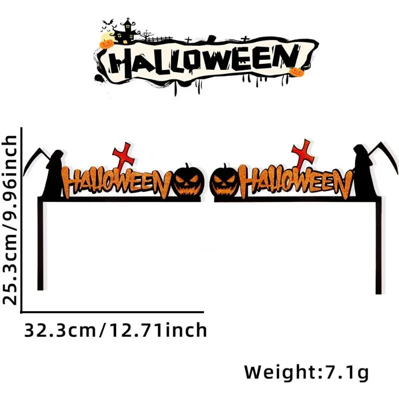 Halloween Door Frame Decoration,Bats,Pumpkins,Spider Webs,Door and Window Corner Stickers, Halloween Home Decoration
