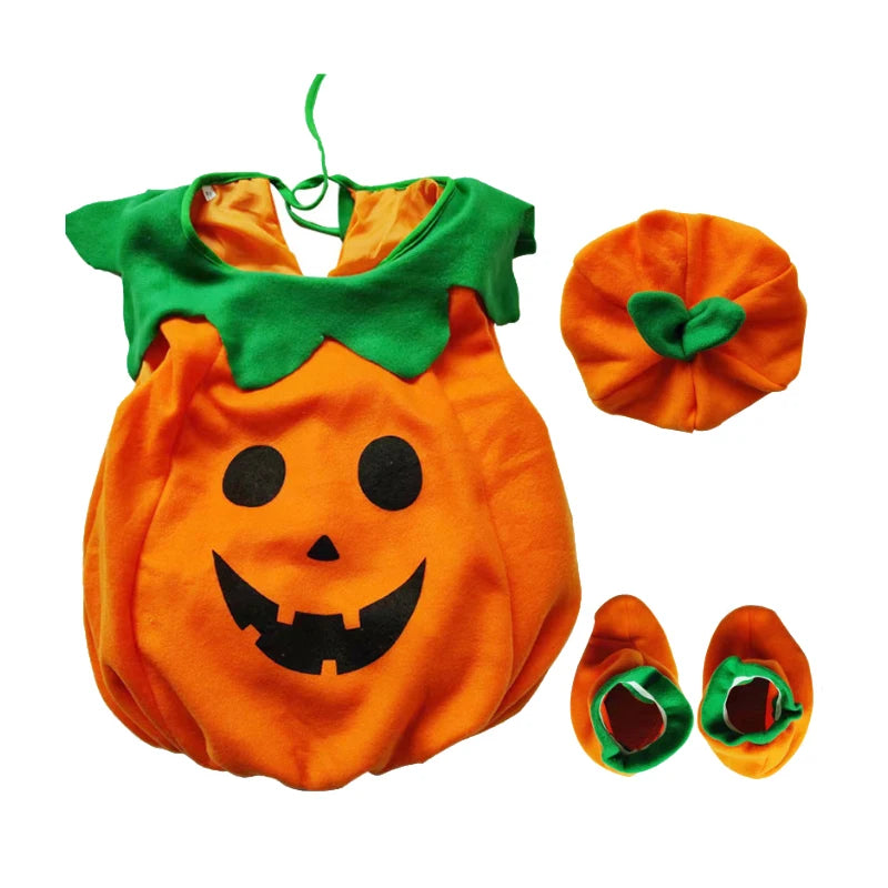 Kids Halloween Pumpkin Costume for Toddler Boys Girls Party Costume Romper Toddler Baby Jumpsuit Cosplay Children Clothes