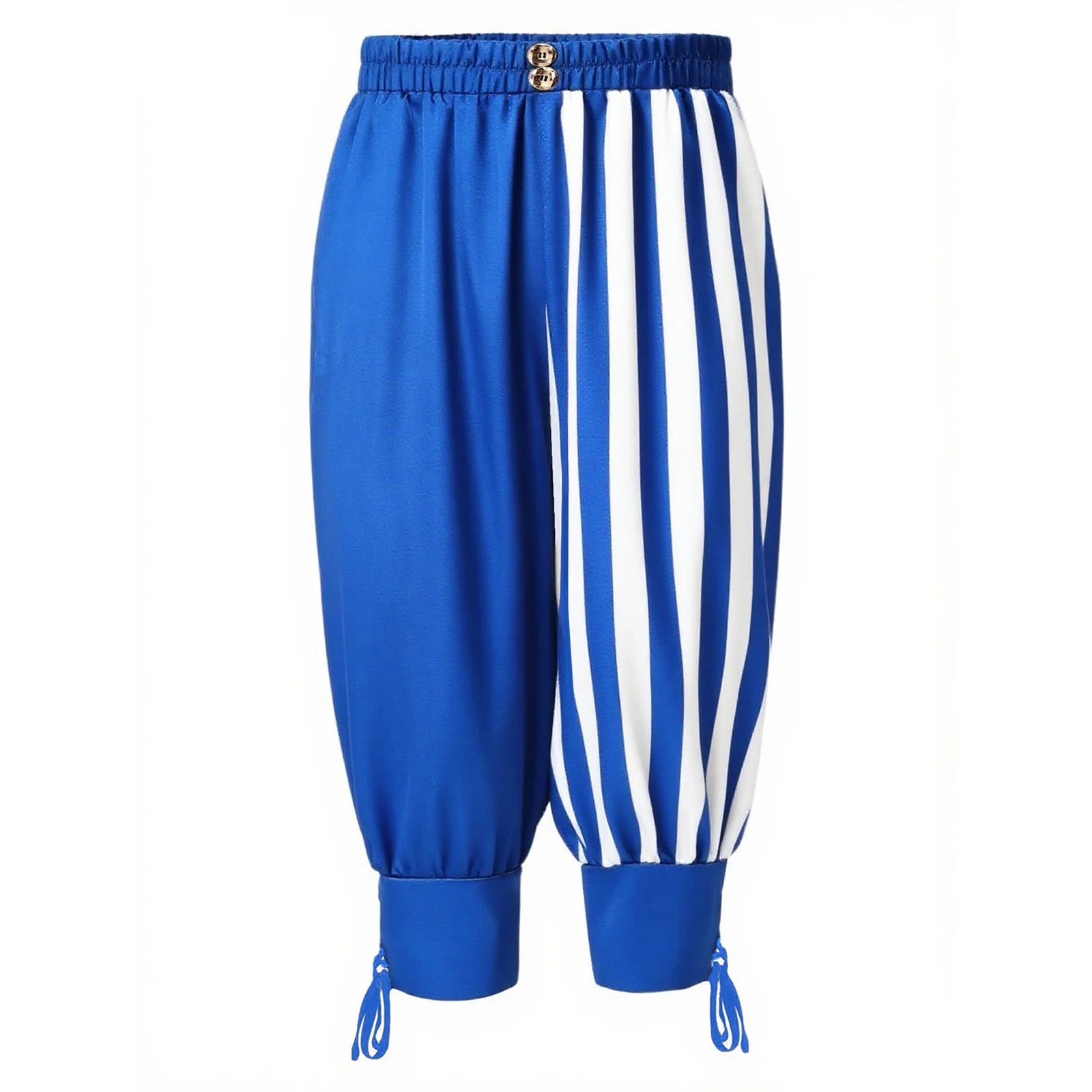 Boys Gothic Medieval Renaissance Costume Halloween Pants with Ankle Banded Wide Elastic Waistband Stripes Cosplay Party Dress Up
