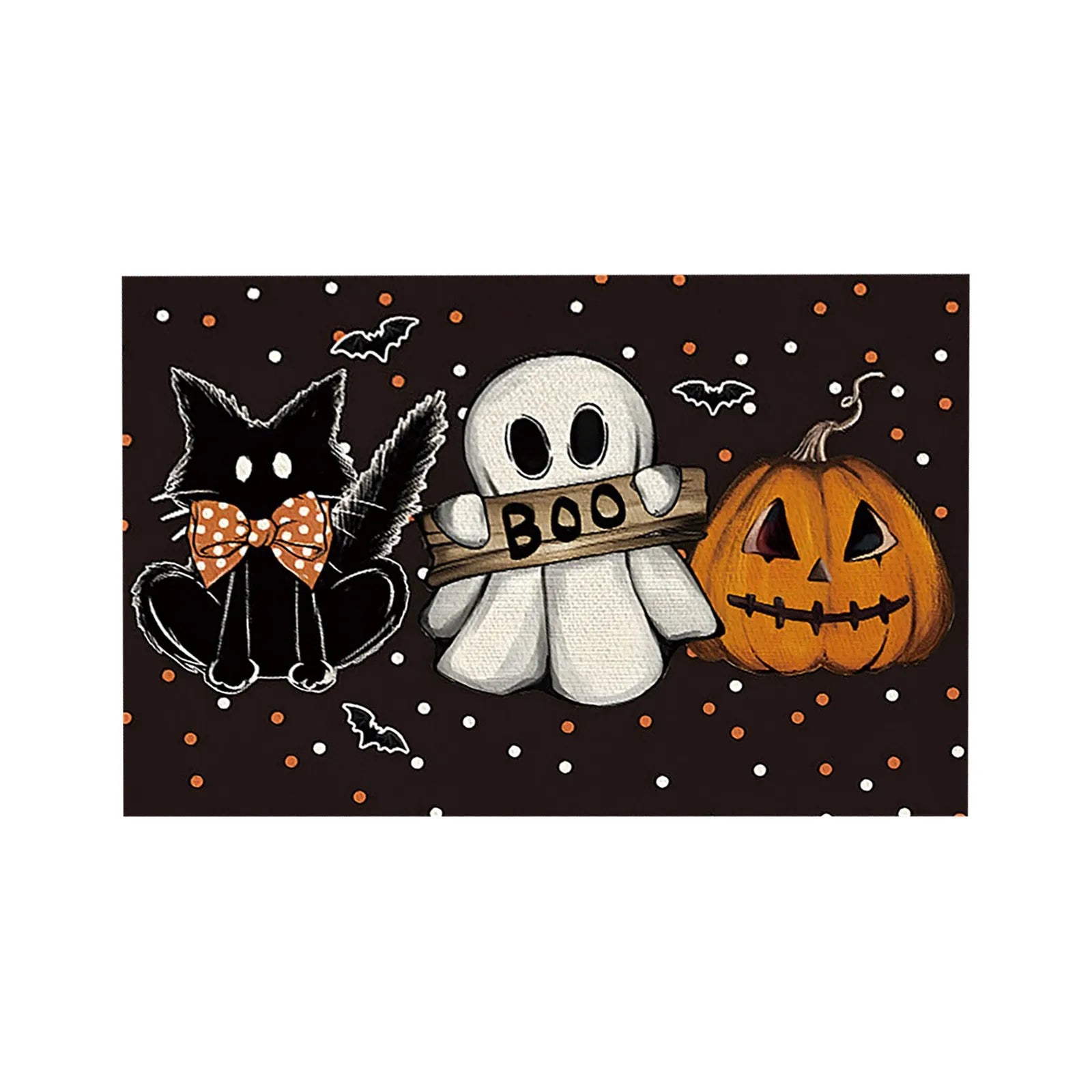 Halloween Table Placemats Linen Ghost Festival Atmosphere Table Mat Bat Pumpkin Spider Web Dining Table Decorations