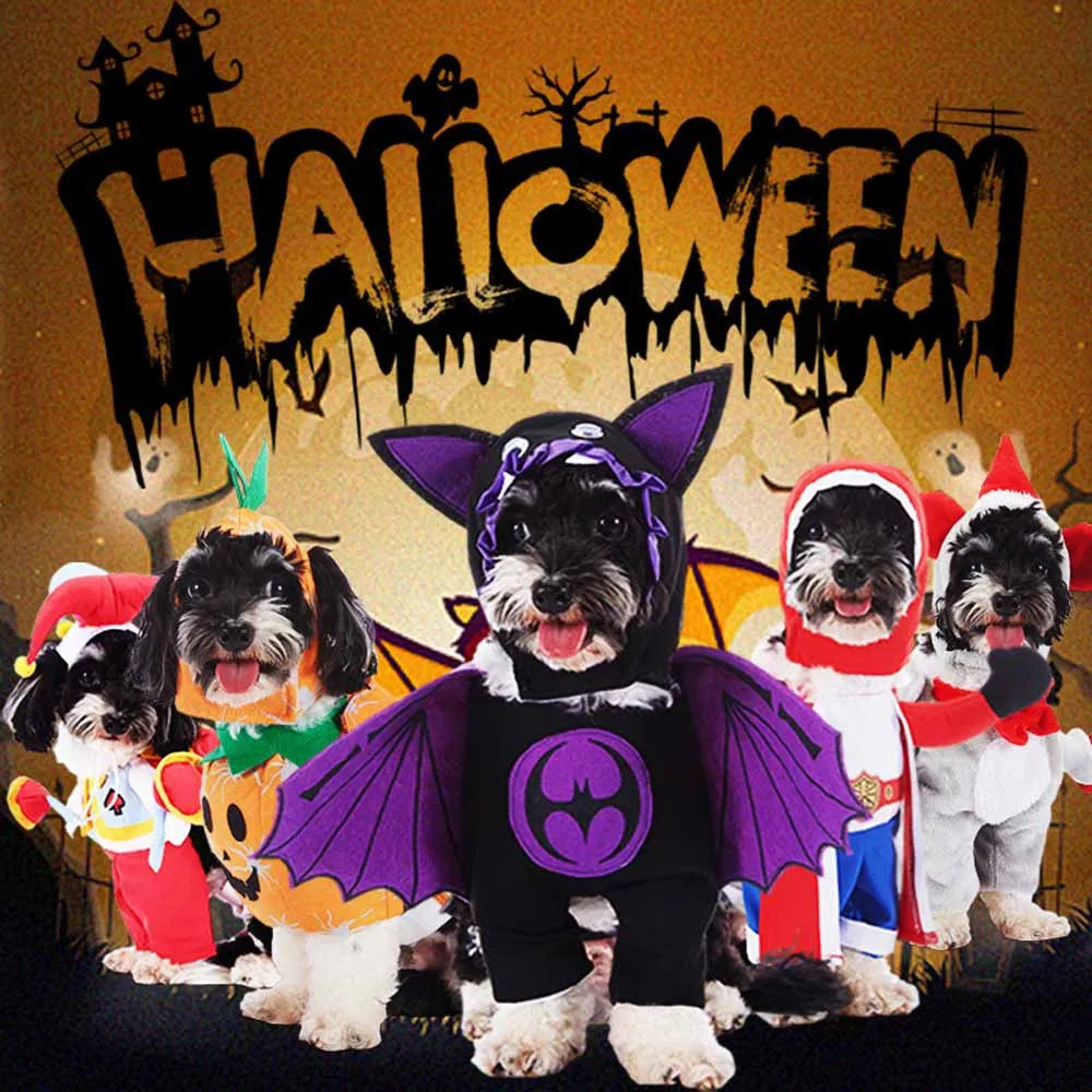 Halloween Pet Costume With Hat Dogs And Cat Cute & Funny Dress-Up Outfit For Party Cosplay Holiday Photos Puppy Kitten Clothing
