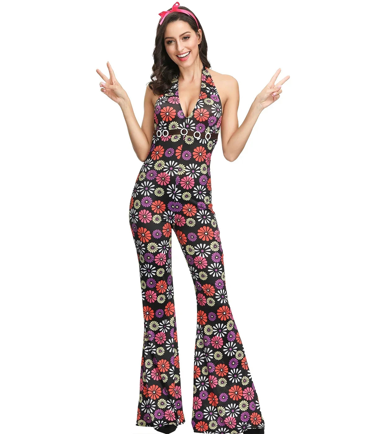 Halloween Cosplay Costumes 70s 80s Disco Couple Costume  Vintage Hippies Costume Men Women Music Festival Party Fancy Dress