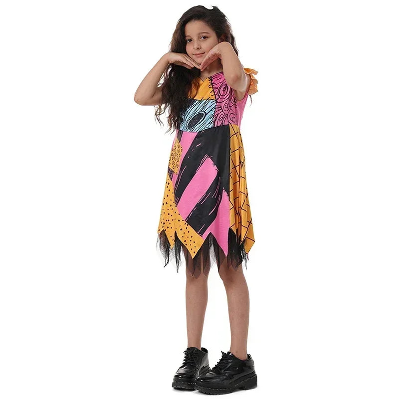 Halloween Costume d'halloween pour filles, robe de noël, fantôme de cauchemar, Costume de Cosplay Sally