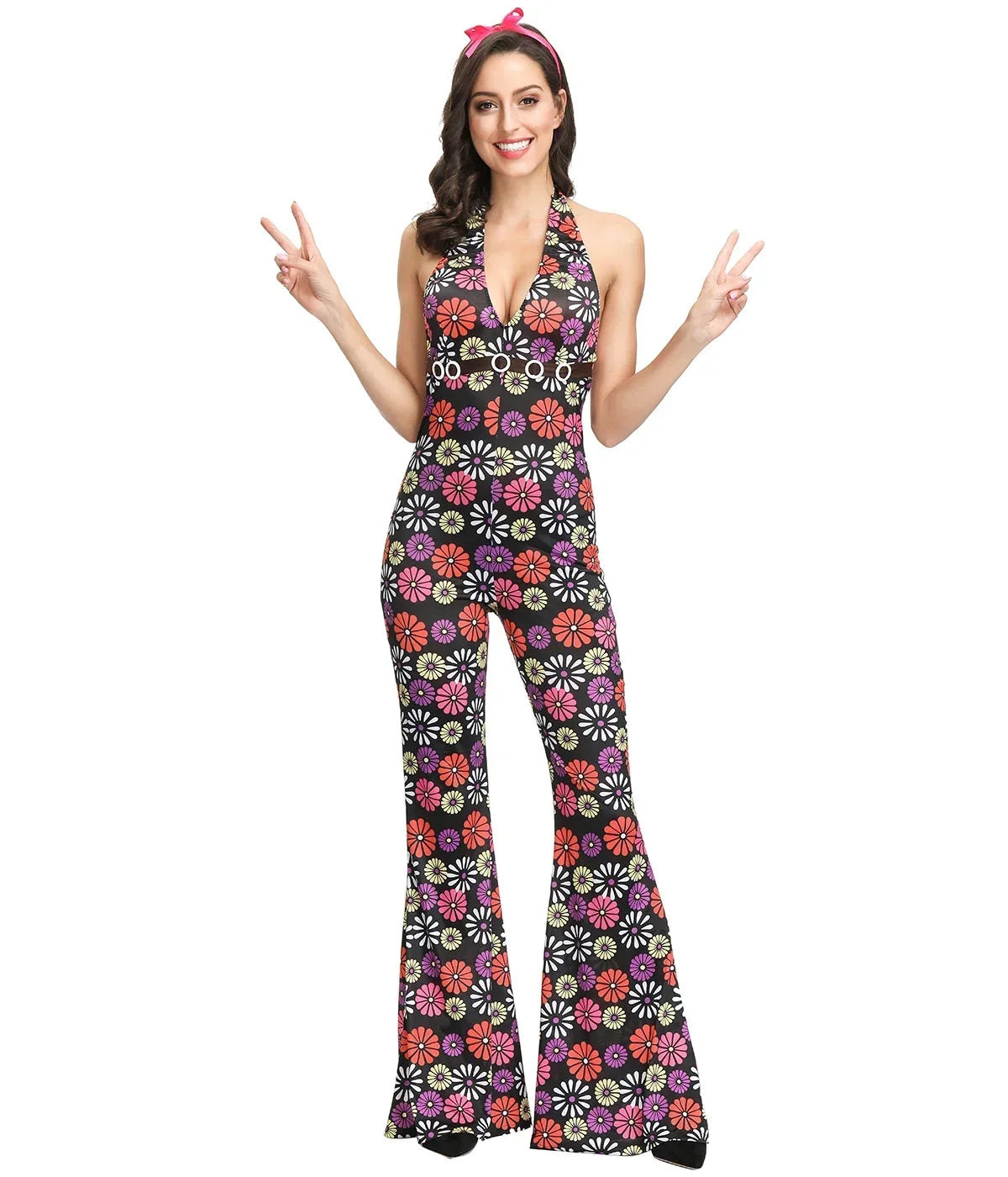 Halloween Cosplay Costumes 70s 80s Disco Couple Costume  Vintage Hippies Costume Men Women Music Festival Party Fancy Dress