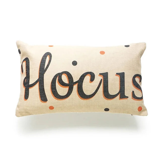Halloween Pumpkin Witch Trick or Treat Pillowcase Decoration Linen Pillow Hug Pillowcase Halloween Home Decoration