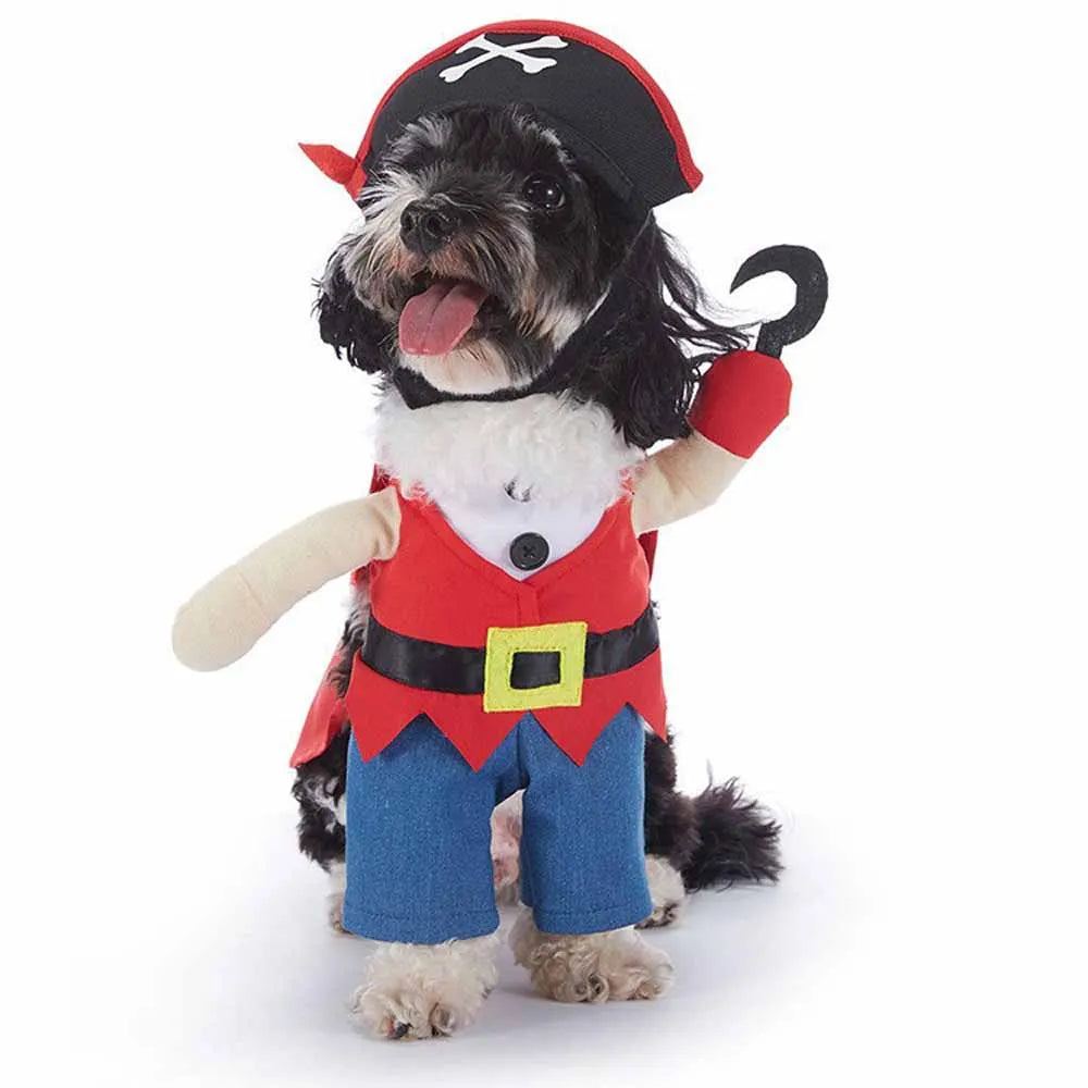 Halloween Pet Costume With Hat Dogs And Cat Cute & Funny Dress-Up Outfit For Party Cosplay Holiday Photos Puppy Kitten Clothing
