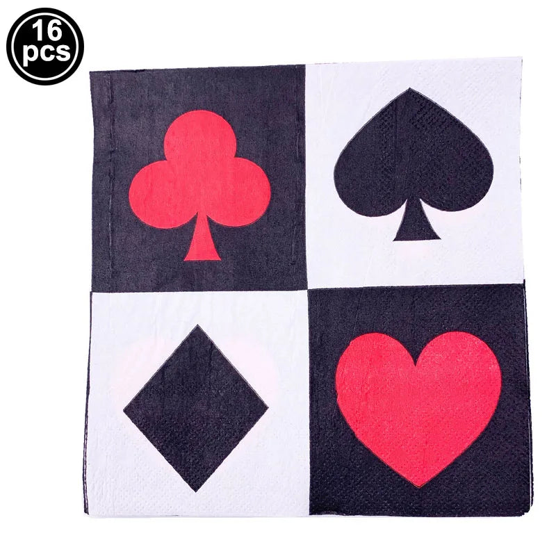 Casino Themed Party Tableware Poker Party Paper Plates Napkins Plates Cups for Adults Las Vegas Casino Themed Party Decorations