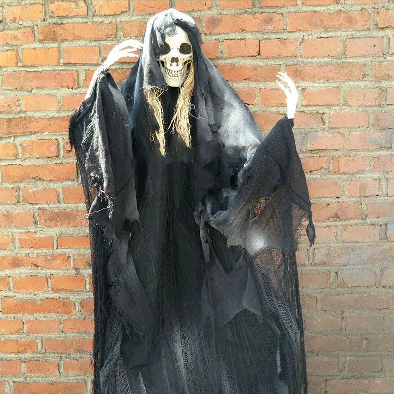 Halloween Horror Props, Ghost, Hanging Skull, Sound Sensor, Haunted House, Escape Room