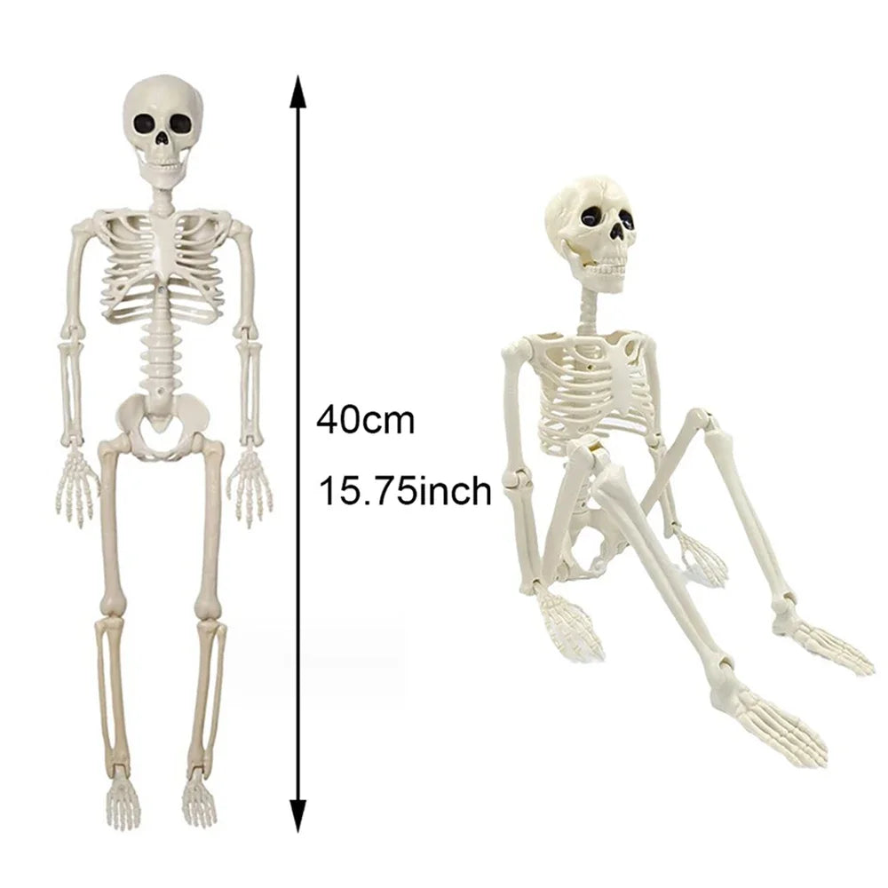40cm Halloween Skull Skeleton,Posable Skeleton,Human Shape Bones,Halloween Herror Decorations,Haunted House Horror Props