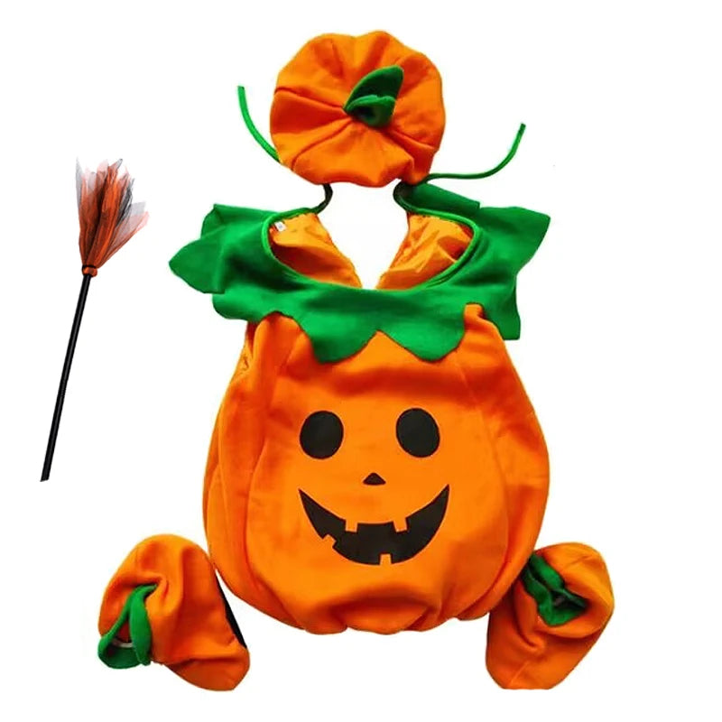 Kids Halloween Pumpkin Costume for Toddler Boys Girls Party Costume Romper Toddler Baby Jumpsuit Cosplay Children Clothes