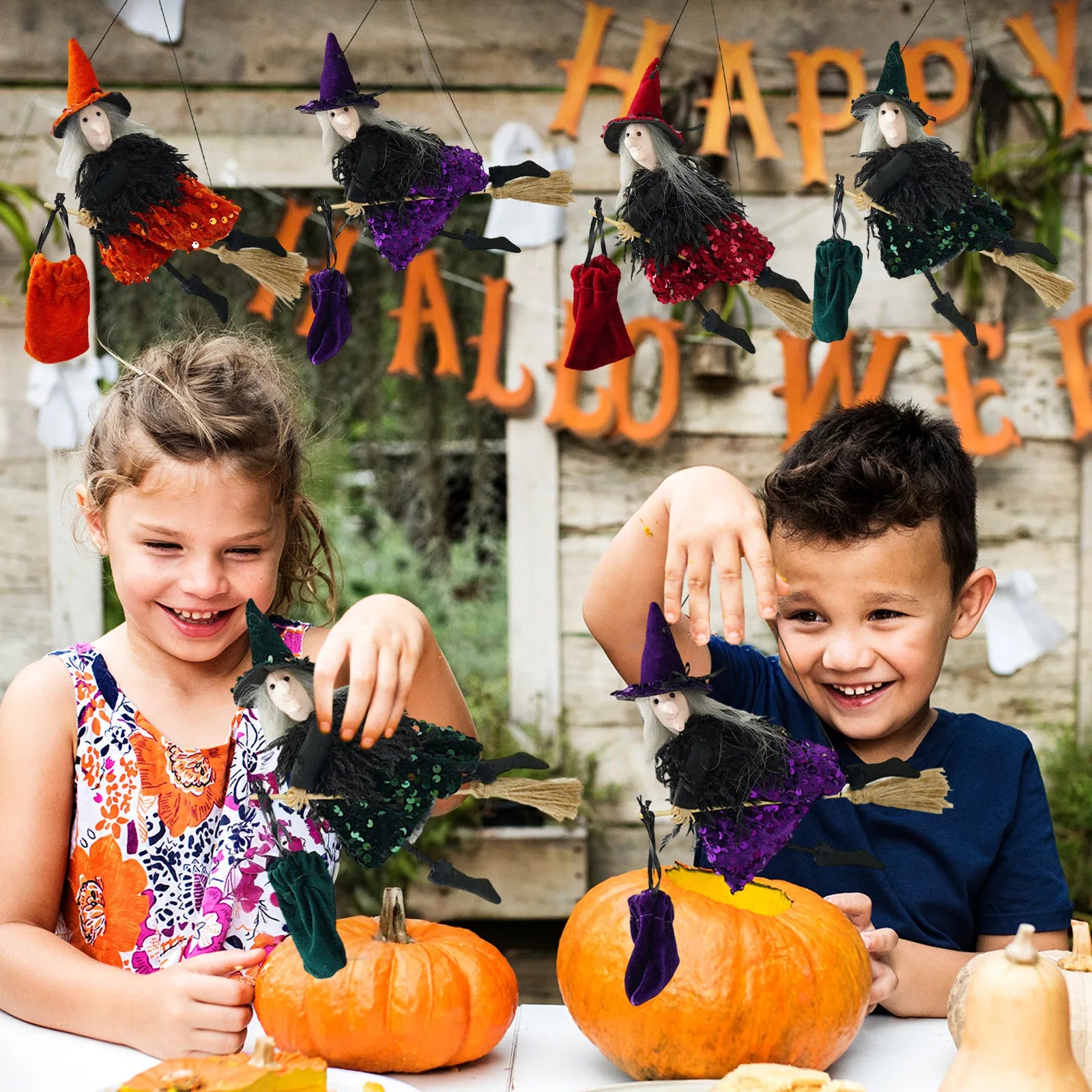 Halloween Decorations Witch Small Pendants Home And Party Decorations Halloween Party Decoration Hanging Pendants Scene Dress Up