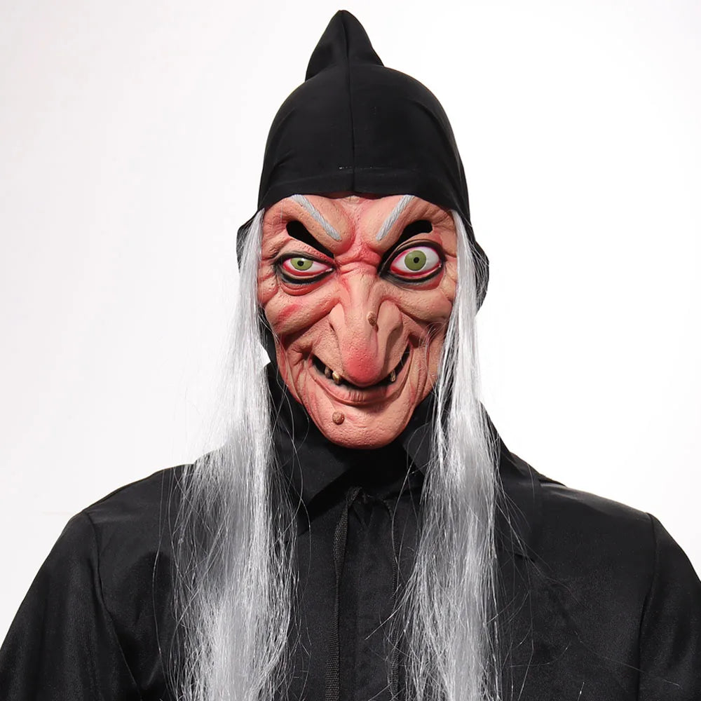 Halloween Horror Witch Mask Cosplay Ghost Face Joker Sorceress Old Nana Grandma Latex Helmet Haunted House Party Costume Props
