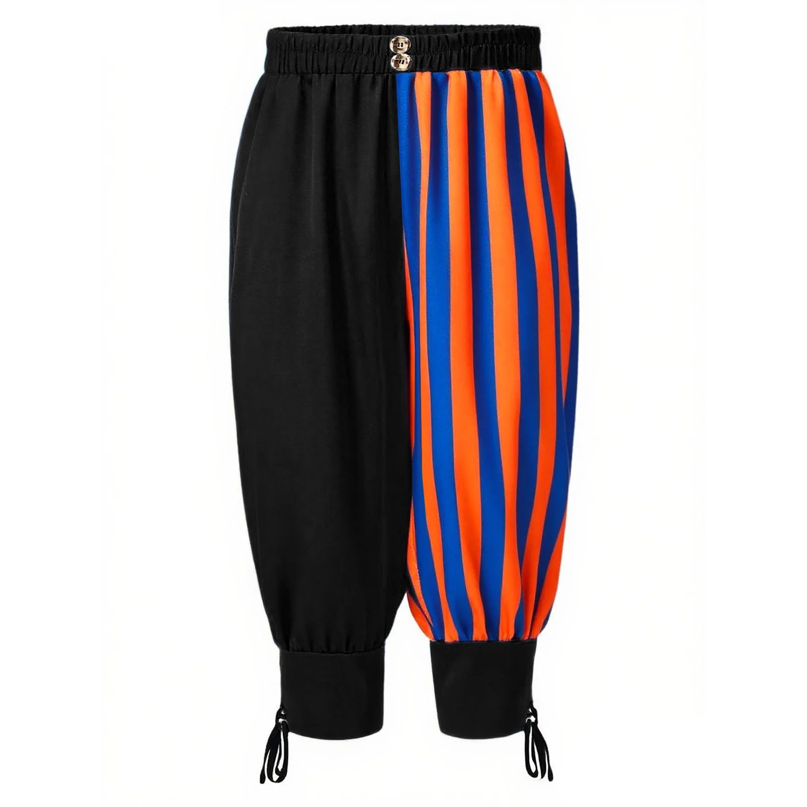 Boys Gothic Medieval Renaissance Costume Halloween Pants with Ankle Banded Wide Elastic Waistband Stripes Cosplay Party Dress Up