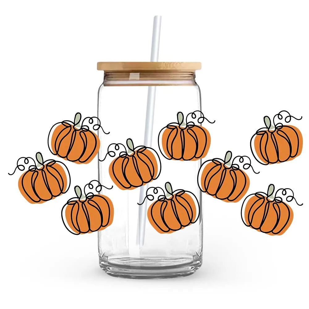 Halloween  Pumpkin Special Festival Decoration UV DTF Cup Wrap Film Self-adhesive Durable UV Crystal Stickers